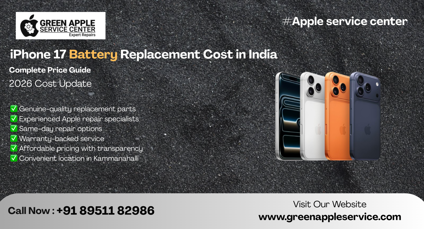 iPhone 17 Battery Replacement Cost in India (2026) | Bangalore Guide